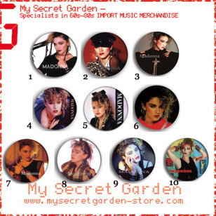 Madonna - 80's Portrait Pinback Button Badge Set 1a or 1b ( or Hair Ties / 4.4 cm Badge / Magnet / Keychain Set )
